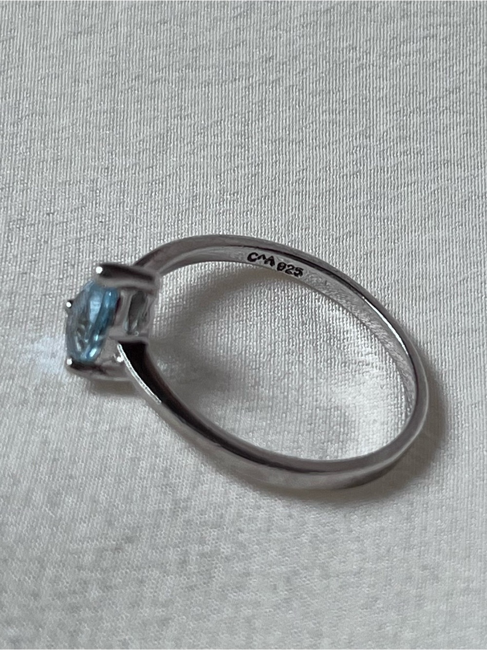 Sterling Silver Teardrop Blue Topaz Ring - Picture 3 of 8